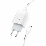 Изображение Сетевое ЗУ Hoco C72A Glorious single White (6931474713001) ,1*USB-A,2.1А +Cable micro-USB #1 Фото Сетевое ЗУ Hoco C72A Glorious single White (6931474713001) ,1*USB-A,2.1А +Cable micro-USB #1