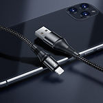Фото Кабель HOCO X50 Black (6931474734198) USB/Lightning, 1м, 2.4A, nylon+aluminum #1
