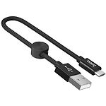 Кабель HOCO X35 Black (6931474707437) USB/Micro-USB, 0.25м, 2.4A, nylon+aluminum - фото