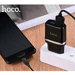 Фото Сетевое ЗУ Hoco C12 Smart dual Black (6957531064114) , 2*USB-A, 2.4А + Cable micro-USB #3