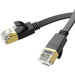 Кабель patch cord 5м FTP Black HOCO US07 General pure copper flat (6931474780706) - фото