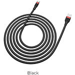 Изображение Кабель HOCO U72 Black (6931474713278) USB/Micro-USB, 1.2м, 3A, silicone+TPE Фото Кабель HOCO U72 Black (6931474713278) USB/Micro-USB, 1.2м, 3A, silicone+TPE
