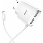 Изображение Сетевое ЗУ Hoco C59A Mega joy dual White (6931474707956) , 2*USB-A, 2.1А +Cable micro-USB Фото Сетевое ЗУ Hoco C59A Mega joy dual White (6931474707956) , 2*USB-A, 2.1А +Cable micro-USB
