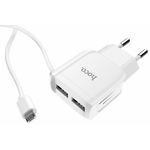 Изображение Сетевое ЗУ Hoco C59A Mega joy dual White (6931474707956) , 2*USB-A, 2.1А +Cable micro-USB #2 Фото Сетевое ЗУ Hoco C59A Mega joy dual White (6931474707956) , 2*USB-A, 2.1А +Cable micro-USB #2