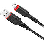 Изображение Кабель HOCO X59 Black (6931474744869) USB/Lightning, 1м, 2.4A, nylon+TPE Фото Кабель HOCO X59 Black (6931474744869) USB/Lightning, 1м, 2.4A, nylon+TPE