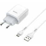 фото Сетевое ЗУ Hoco C72A Glorious single White (6931474713018) ,1*USB-A,2.1А + Cable Type-C