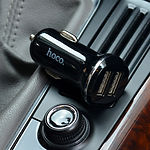 Фото Автомобильное ЗУ Hoco Z1 dual Black (6957531035909) 2*USB-A, 2.1A #4