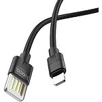 Фото Кабель HOCO U55 Black (6957531096269) USB/Lightning, 1.2м, 2.4A, nylon+zinc