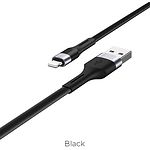 Изображение Кабель HOCO X34 Black (6931474707352) USB/Lightning, 1м, 2.4A, TPE+aluminum Фото Кабель HOCO X34 Black (6931474707352) USB/Lightning, 1м, 2.4A, TPE+aluminum