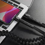 Изображение Кабель HOCO U78 Black (6931474721488) USB/Lightning, 0.8-1.2м elastic, 2.4A, nylon+TPE #1 Фото Кабель HOCO U78 Black (6931474721488) USB/Lightning, 0.8-1.2м elastic, 2.4A, nylon+TPE #1