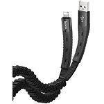 Изображение Кабель HOCO U78 Black (6931474721488) USB/Lightning, 0.8-1.2м elastic, 2.4A, nylon+TPE #2 Фото Кабель HOCO U78 Black (6931474721488) USB/Lightning, 0.8-1.2м elastic, 2.4A, nylon+TPE #2
