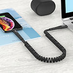 Изображение Кабель HOCO U78 Black (6931474721488) USB/Lightning, 0.8-1.2м elastic, 2.4A, nylon+TPE #3 Фото Кабель HOCO U78 Black (6931474721488) USB/Lightning, 0.8-1.2м elastic, 2.4A, nylon+TPE #3