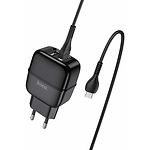 Изображение Сетевое ЗУ Hoco C77A Highway dual Black (6931474723581) ,2*USB-A, 2.4А + Cable micro-USB Фото Сетевое ЗУ Hoco C77A Highway dual Black (6931474723581) ,2*USB-A, 2.4А + Cable micro-USB