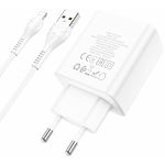 Изображение Сетевое ЗУ Hoco C102A Fuerza White (6931474777720) ,4*USB-A ,QC,28W + кабель Lightning #1 Фото Сетевое ЗУ Hoco C102A Fuerza White (6931474777720) ,4*USB-A ,QC,28W + кабель Lightning #1