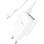 Изображение Сетевое ЗУ Hoco C102A Fuerza White (6931474777720) ,4*USB-A ,QC,28W + кабель Lightning #2 Фото Сетевое ЗУ Hoco C102A Fuerza White (6931474777720) ,4*USB-A ,QC,28W + кабель Lightning #2