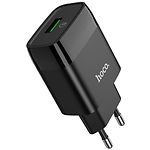 Изображение Сетевое ЗУ Hoco C72Q Glorious Black (6931474732507) ,1*USB-A, QC3.0,18W Фото Сетевое ЗУ Hoco C72Q Glorious Black (6931474732507) ,1*USB-A, QC3.0,18W