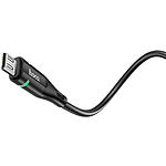 Фото Кабель HOCO U93 Black (6931474732156) USB/Micro-USB, 1.2м, 2.4A, nylon+aluminum, light indicator #2