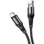 Изображение Кабель HOCO X50 Black (6931474734211) USB/Micro-USB, 1м, 2.4A, nylon+aluminum #1 Фото Кабель HOCO X50 Black (6931474734211) USB/Micro-USB, 1м, 2.4A, nylon+aluminum #1