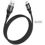 Изображение Кабель HOCO X50 Black (6931474734211) USB/Micro-USB, 1м, 2.4A, nylon+aluminum #4 Фото Кабель HOCO X50 Black (6931474734211) USB/Micro-USB, 1м, 2.4A, nylon+aluminum #4