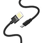 Изображение Кабель HOCO U55 Black (6957531096245) USB/Micro-USB, 1.2м, 2.4A, nylon+zinc Фото Кабель HOCO U55 Black (6957531096245) USB/Micro-USB, 1.2м, 2.4A, nylon+zinc
