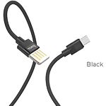 Изображение Кабель HOCO U55 Black (6957531096245) USB/Micro-USB, 1.2м, 2.4A, nylon+zinc #1 Фото Кабель HOCO U55 Black (6957531096245) USB/Micro-USB, 1.2м, 2.4A, nylon+zinc #1