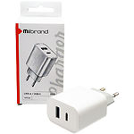 Фото Сетевое ЗУ Mibrand MI-15 White (MIWC/15UCW) USB-A + USB-C, PD 20W, QC3.0 #3