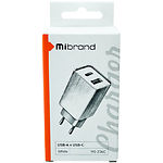 Фото Сетевое ЗУ Mibrand MI-206C White (MIWC/206CUCW) 2.1A, USB-A + USB-C #1