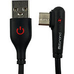 Кабель Mibrand MI-11 Black USB/Type-C, 1м, 2A, Two Colour Elbow Charging Line - фото