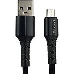 Кабель Mibrand MI-32 Black USB/Micro-USB, 1м, 2A, Nylon Charging Line - фото