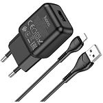 Изображение Сетевое ЗУ Hoco C96A Black (6931474765987) 1* USB-A, 2.1А + Cable Lightning Фото Сетевое ЗУ Hoco C96A Black (6931474765987) 1* USB-A, 2.1А + Cable Lightning
