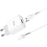 Изображение Сетевое ЗУ Hoco C81A Asombroso White (6931474727947) , 1*USB-A, 2.1A + Cable Lightning #3 Фото Сетевое ЗУ Hoco C81A Asombroso White (6931474727947) , 1*USB-A, 2.1A + Cable Lightning #3