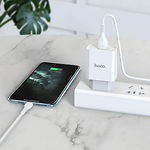 Изображение Сетевое ЗУ Hoco C81A Asombroso White (6931474727947) , 1*USB-A, 2.1A + Cable Lightning #4 Фото Сетевое ЗУ Hoco C81A Asombroso White (6931474727947) , 1*USB-A, 2.1A + Cable Lightning #4