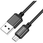 Кабель BOROFONE BX87 Sharp Black (BX87MB) USB/Micro-USB, 1м, 2.4A - фото
