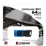 Фото USB Flash 64GB Kingston DT80M USB Type-C 3.2 Black/Blue (DT80M/64GB) up to W200/R60 Mb/s #2