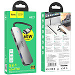 Изображение Концентратор HUB USB 3.1 HOCO HB27 (6931474769329) Type-C --> HDMI + 2*USB2.0 + USB3.0 + PD Type-C #6 Фото Концентратор HUB USB 3.1 HOCO HB27 (6931474769329) Type-C --> HDMI + 2*USB2.0 + USB3.0 + PD Type-C #6