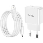 Фото Сетевое ЗУ Hoco C106A Leisure White (6931474783899) , USB-A ,2.1A + кабель Lightning #5