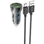 Изображение Автомобильное ЗУ Hoco Z47 Black (6931474782250) 2*USB-A,18W,QC + кабель Type-C Фото Автомобильное ЗУ Hoco Z47 Black (6931474782250) 2*USB-A,18W,QC + кабель Type-C