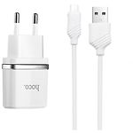 Изображение Сетевое ЗУ Hoco C11 Smart single White (6957531047742) , USB-A, 1А + Cable micro-USB Фото Сетевое ЗУ Hoco C11 Smart single White (6957531047742) , USB-A, 1А + Cable micro-USB