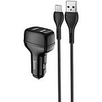 Фото Автомобильное ЗУ Hoco Z36 dual Black (6931474727756) 2*USB-A,2.4A +кабель Micro-USB