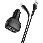 Фото Автомобильное ЗУ Hoco Z36 dual Black (6931474727756) 2*USB-A,2.4A +кабель Micro-USB #1