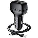 Фото Автомобильное ЗУ Hoco Z36 dual Black (6931474727756) 2*USB-A,2.4A +кабель Micro-USB #3