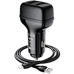 Фото Автомобильное ЗУ Hoco Z36 dual Black (6931474727732) 2*USB-A,2.4A +кабель Lightning #3