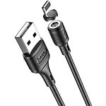 Изображение Кабель HOCO X52 Black (6931474735522) USB/Lightning, 1м, 3A, PVC, magnetic #3 Фото Кабель HOCO X52 Black (6931474735522) USB/Lightning, 1м, 3A, PVC, magnetic #3