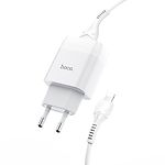 Изображение Сетевое ЗУ Hoco C72A Glorious single White (6931474712998) ,1*USB-A,2.1А +Cable Lightning #2 Фото Сетевое ЗУ Hoco C72A Glorious single White (6931474712998) ,1*USB-A,2.1А +Cable Lightning #2