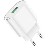 Изображение Сетевое ЗУ Hoco C109A Fighter White (6931474784810) , USB-A , QC3.0, 18W #4 Фото Сетевое ЗУ Hoco C109A Fighter White (6931474784810) , USB-A , QC3.0, 18W #4