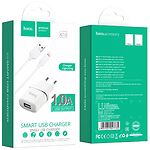 Фото Сетевое ЗУ Hoco C11 Smart single White (6957531047735) , USB-A, 1А + Cable Lightning #5