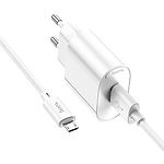 Изображение Сетевое ЗУ Hoco C109A Fighter White (6931474784827) , USB-A , QC3.0, 18W + Cable micro-USB #3 Фото Сетевое ЗУ Hoco C109A Fighter White (6931474784827) , USB-A , QC3.0, 18W + Cable micro-USB #3