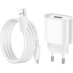 Изображение Сетевое ЗУ Hoco C109A Fighter White (6931474784827) , USB-A , QC3.0, 18W + Cable micro-USB #5 Фото Сетевое ЗУ Hoco C109A Fighter White (6931474784827) , USB-A , QC3.0, 18W + Cable micro-USB #5