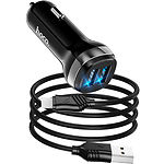 Фото Автомобильное ЗУ Hoco Z40 dual Black (6931474739698) 2*USB-A,2.4A +кабель Micro-USB #1