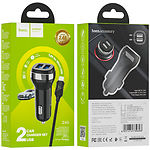 Фото Автомобильное ЗУ Hoco Z40 dual Black (6931474739698) 2*USB-A,2.4A +кабель Micro-USB #6